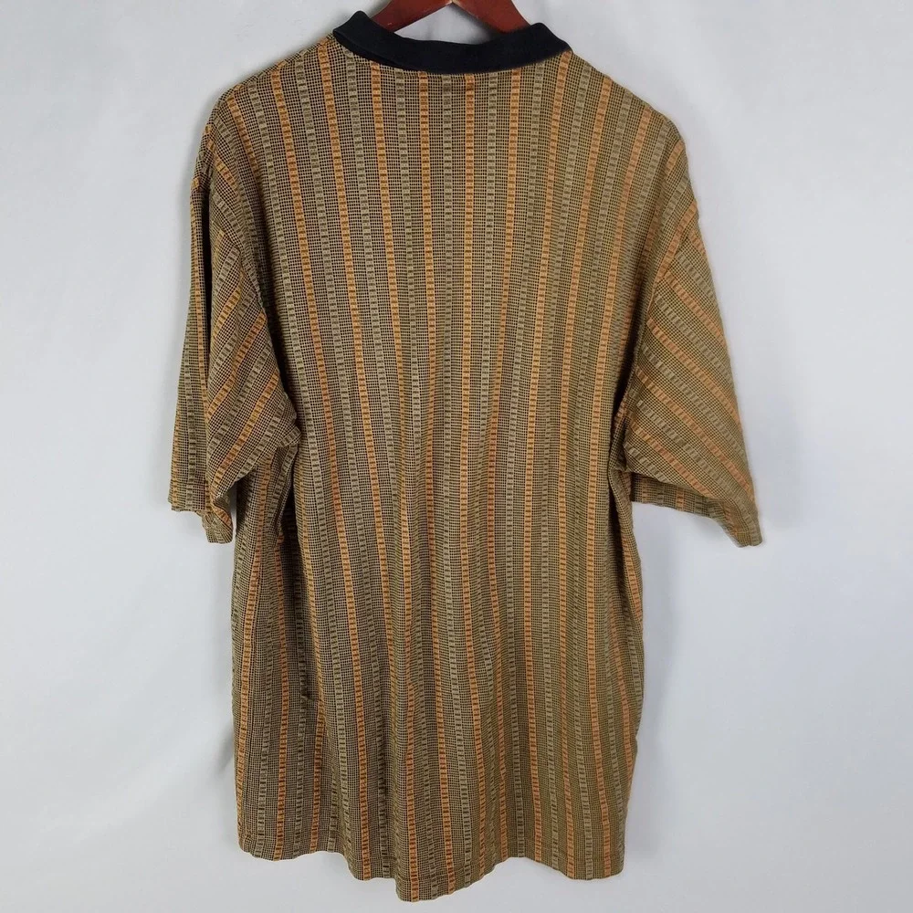 Riscato Mens XXL Polo Shirt‎ Short Sleeve Made in Italy Striped Casual Golf - Picture 2 of 7